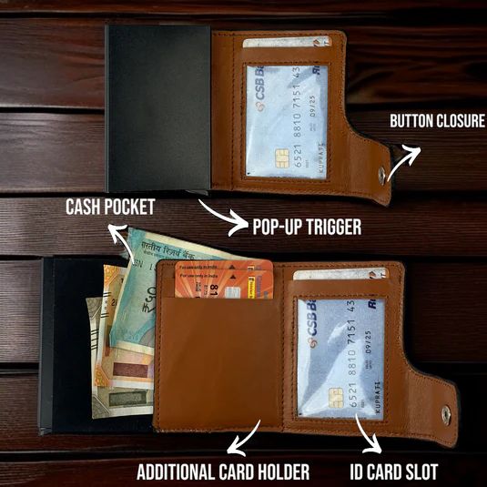 CrocPop Classic – Crocodile Leather Pop-Up Wallet