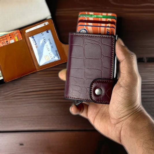 CrocPop Classic – Crocodile Leather Pop-Up Wallet