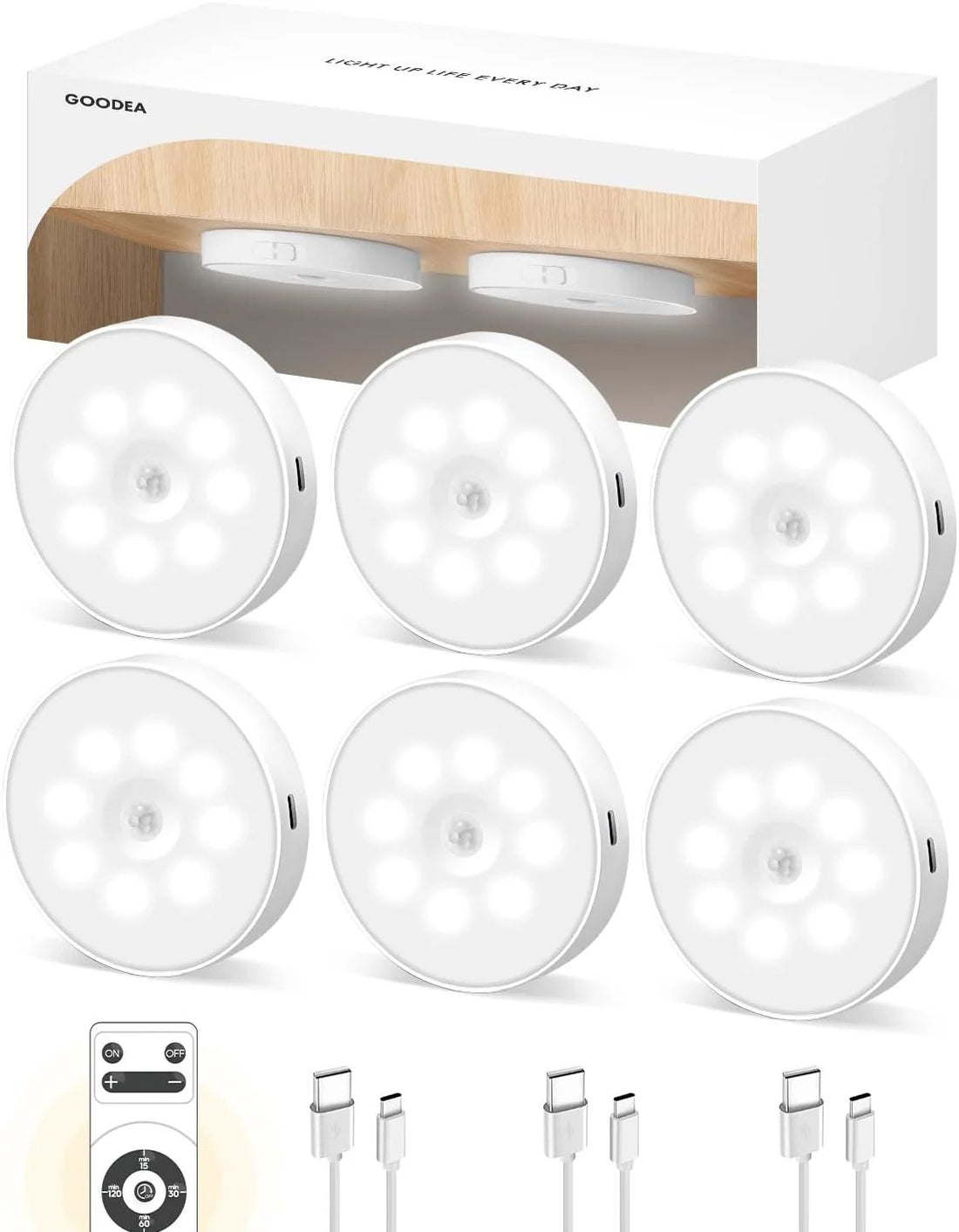 Vital® Motion Sensor Lights for Home  ( Pack of 6 ) with 1 year warranty