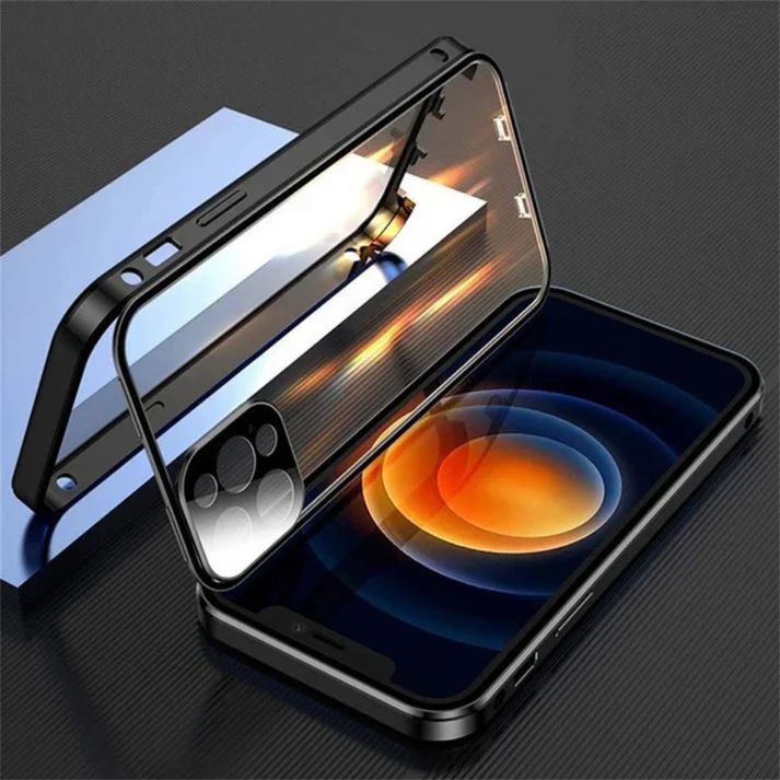 IPhone Exclusive Privacy Magnetic Glass Phone Case With 360° Protection