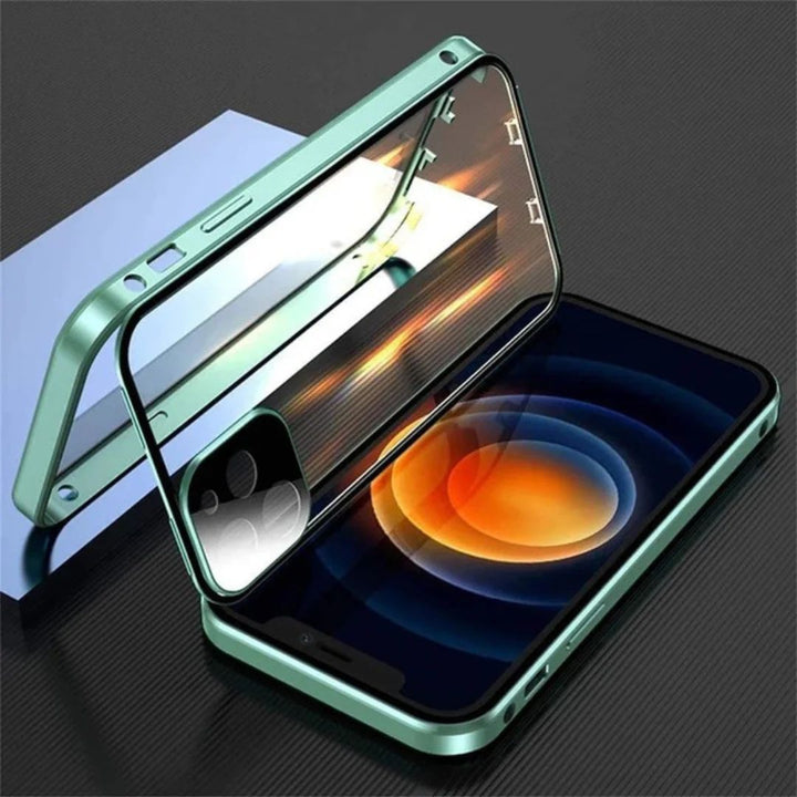 IPhone Exclusive Privacy Magnetic Glass Phone Case With 360° Protection