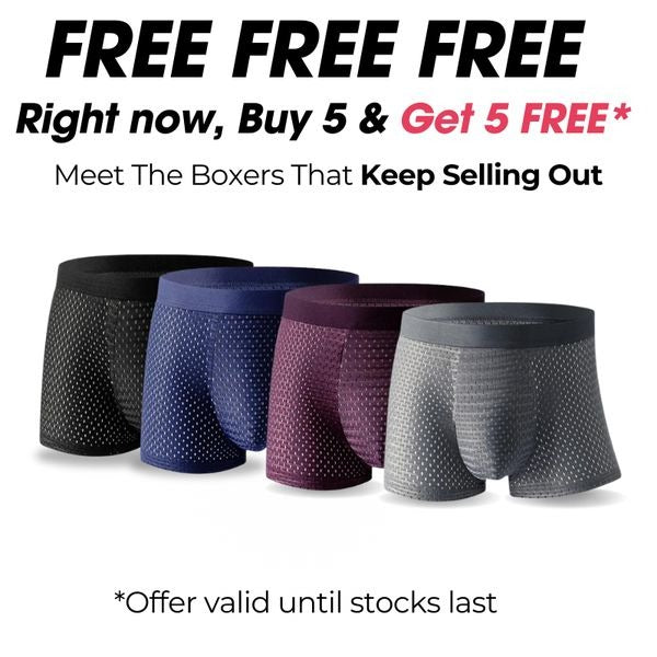 BAMBOO FIBRE BOXER SHORTS UNDERWEAR ( BUY 5 GET 5 FREE)